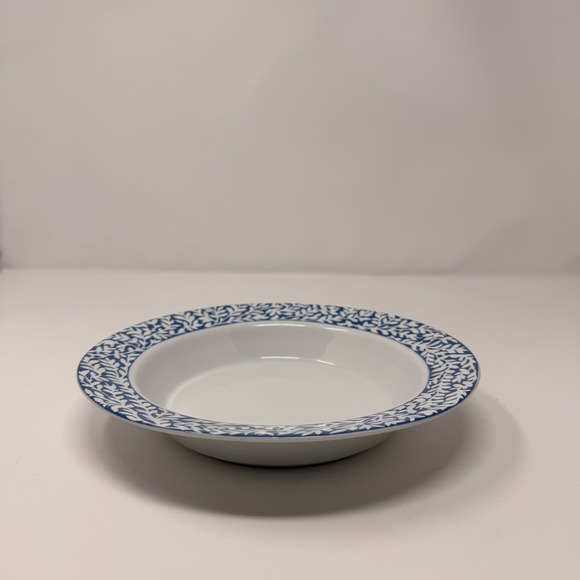 Dansk Trellis Delft Blue Rim Soup Bowl 8.75" Portugal VTG - Picture 10 of 16